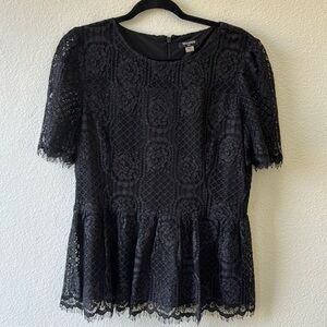 Tahari Lace Peplum Top Size Large EUC
